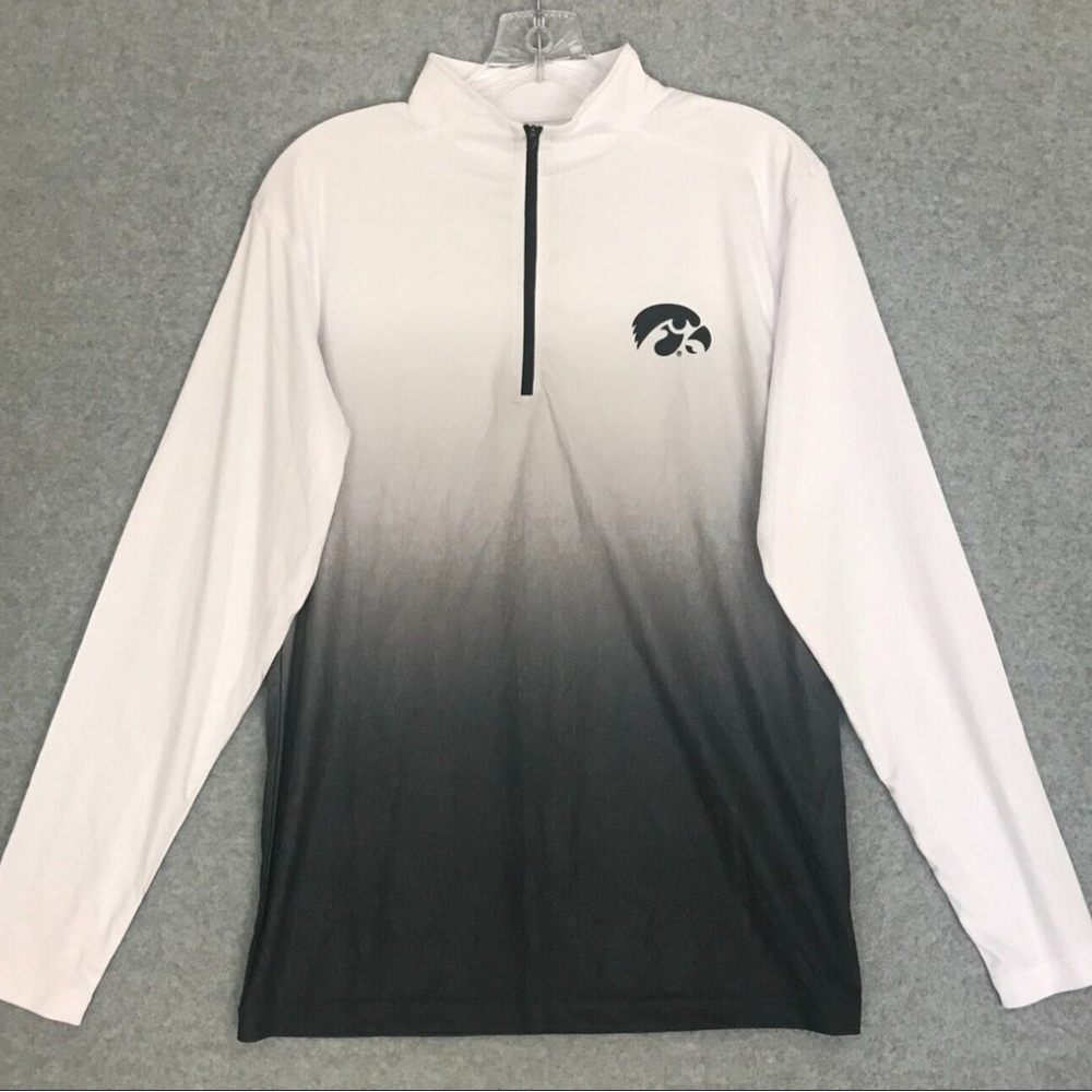 IOWA White and Black Gradient Long Sleeve Shirt